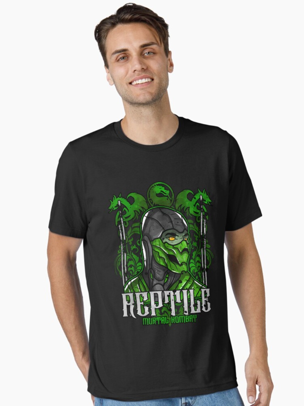 Retro Gaming Style - Mortal Kombat Reptile Portrait Print T