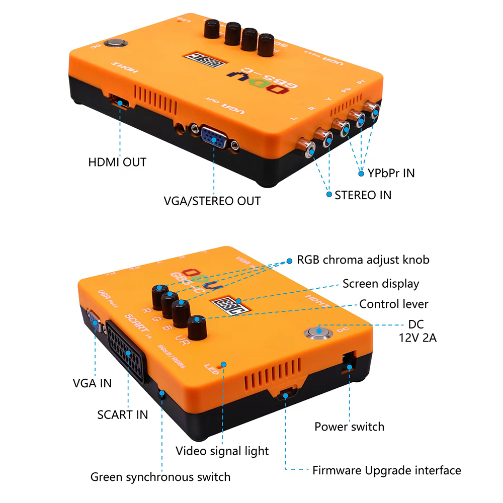 Scart To Hdmi - ODV-GBS-C Component/VGA/Scart to VGA/HDMI-Compatible Scan Converter
