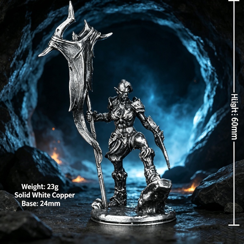 Retro Gaming Unit - Orc Warrior Miniature Metal Figurine Fantasy