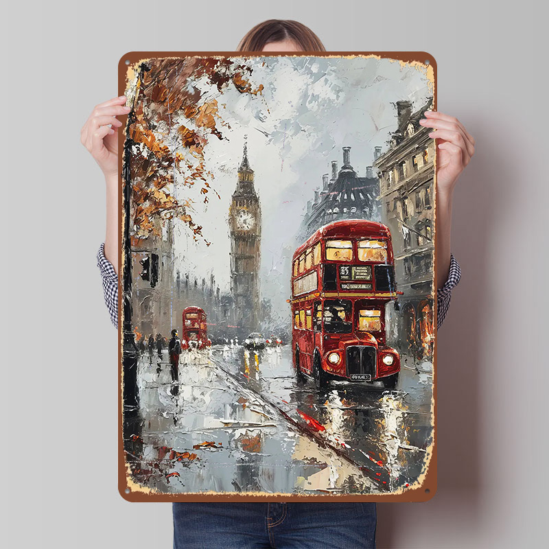 Retro Gaming London - London Bus Charm Metal Poster Customized
