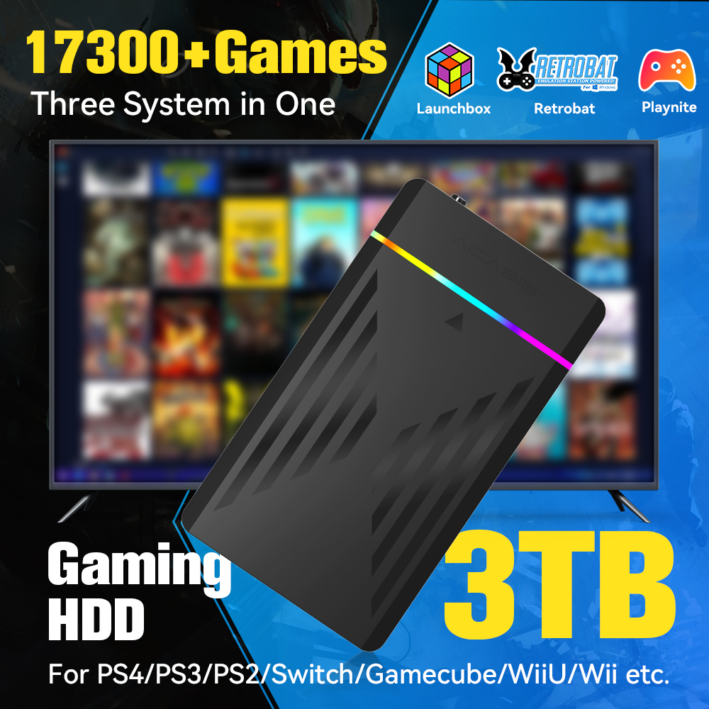 Retro Gaming Devices - 3TB Portable Gaming HDD LaunchBox/Retrobat/Playnite Retro