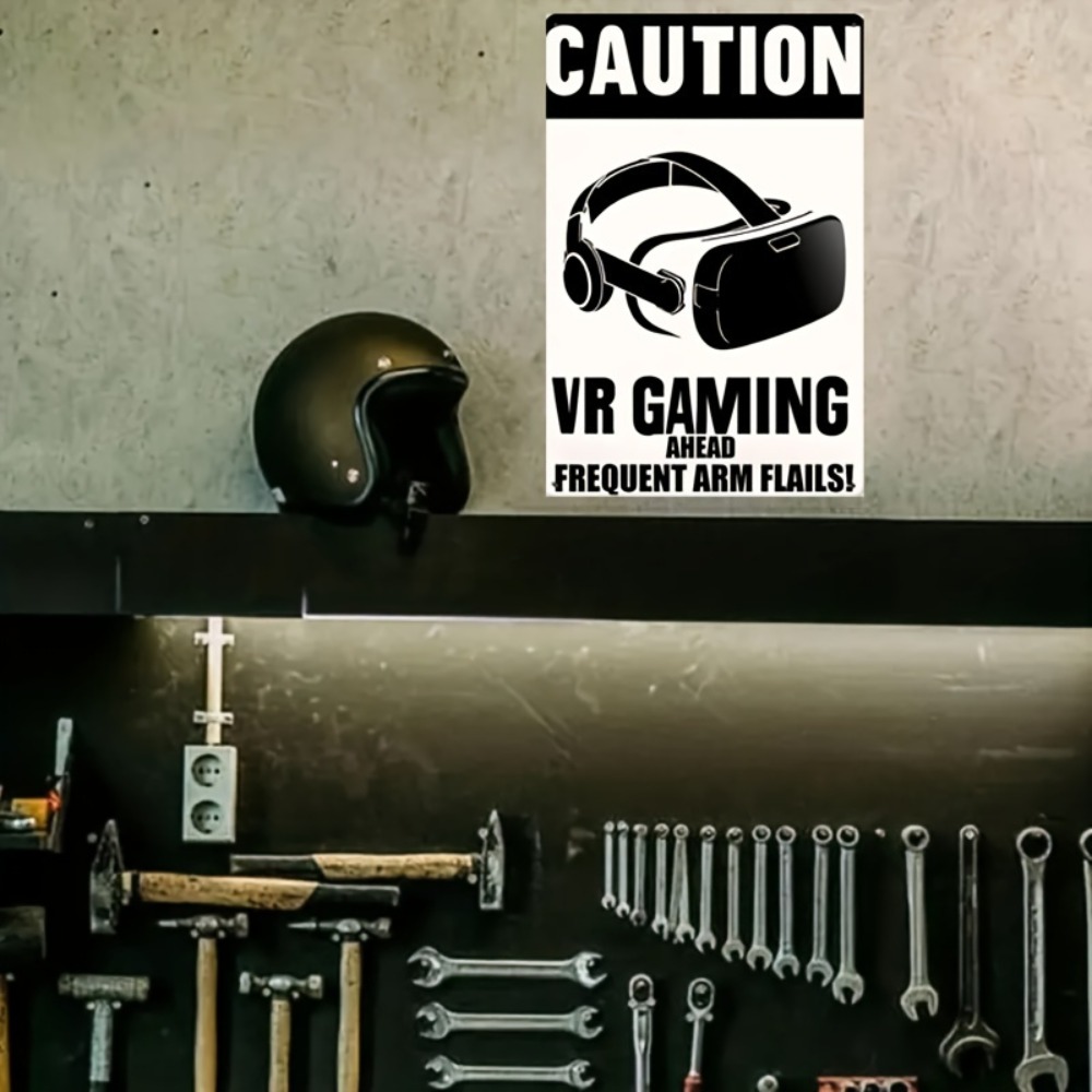 1PC Caution VR Gaming Metal Ti - Retro Gaming In Vr 评论和价格