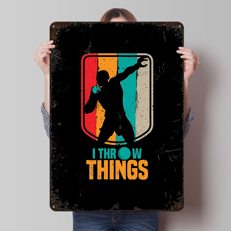 Funny Shot Put Gift Idea Tin P - Retro Gaming Room Ideas 评论和价格
