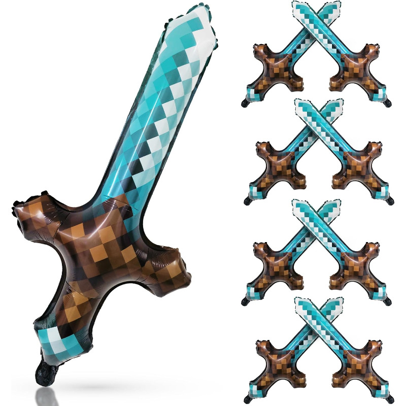 8Pcs Pixel Inflatable Sword My - Retro Gaming Events 评论和价格