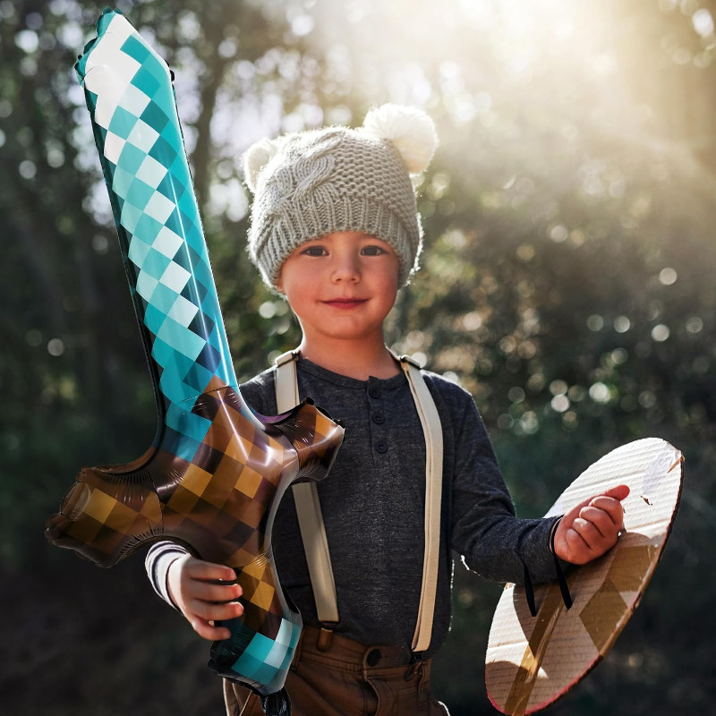 8Pcs Pixel Inflatable Sword My - Retro Gaming Events 评论和价格