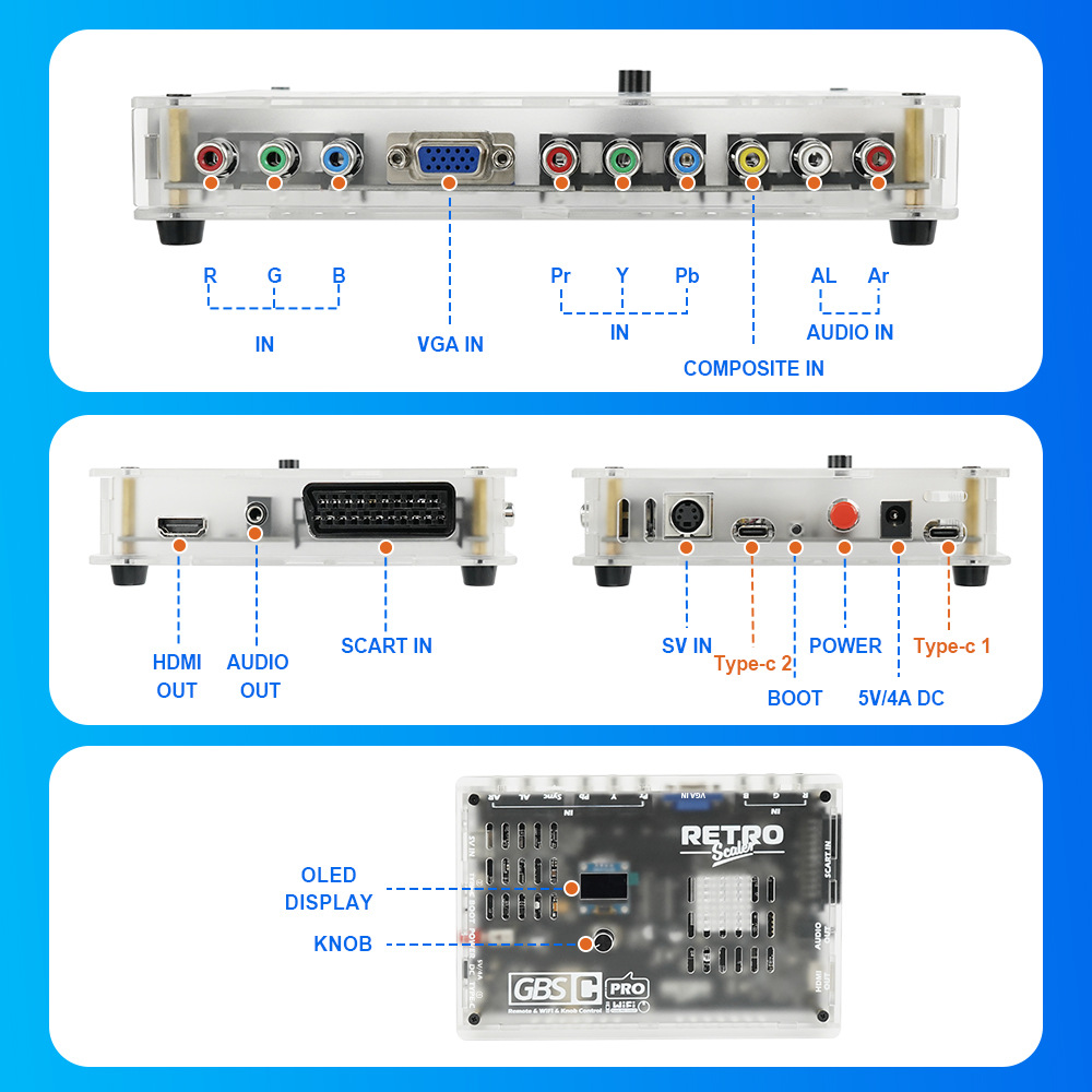 NEW Retro game GBSC Pro GBS Co - Scart To Hdmi 评论和价格