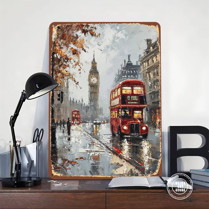 London Bus Charm Metal Poster  - Retro Gaming London 评论和价格