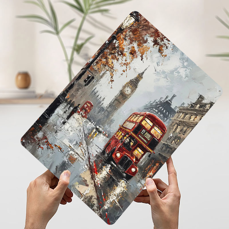 London Bus Charm Metal Poster  - Retro Gaming London 评论和价格