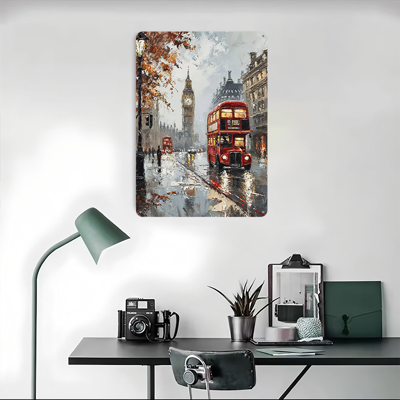 London Bus Charm Metal Poster  - Retro Gaming London 评论和价格